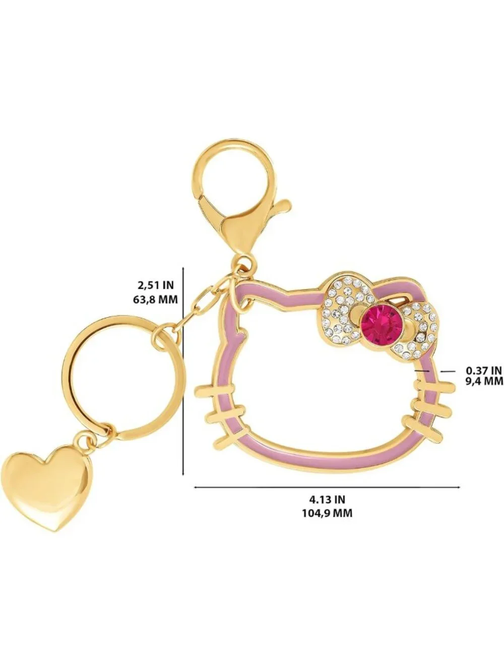 Kawaii Crystal Bling Keychain with Lobster Clip - Cute Sanrio Accessory